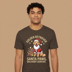 Santa Paws Delivery Service | Golden Retriever Christmas T-Shirt