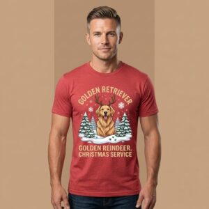 Golden Retriever Christmas Service | Santa Paws Holiday T-Shirt