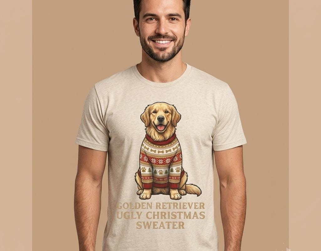 Golden Retriever Christmas Sweater | Holiday T-Shirt