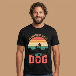 Happiness Is Hiking With My Dog | Golden Retriever T-Shirt