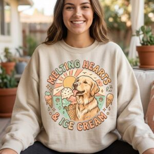 Melting Hearts & Ice Cream | Golden Retriever Ice Cream Hoodie