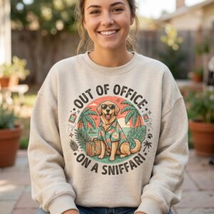 Out of Office, On a Sniffari | Golden Retriever Vacation Sweatshirt