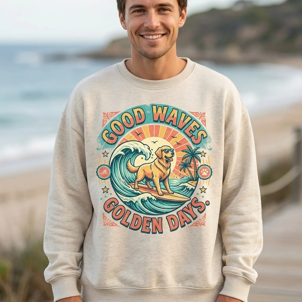 Golden Surfer | Golden Retriever Beach Hoodie